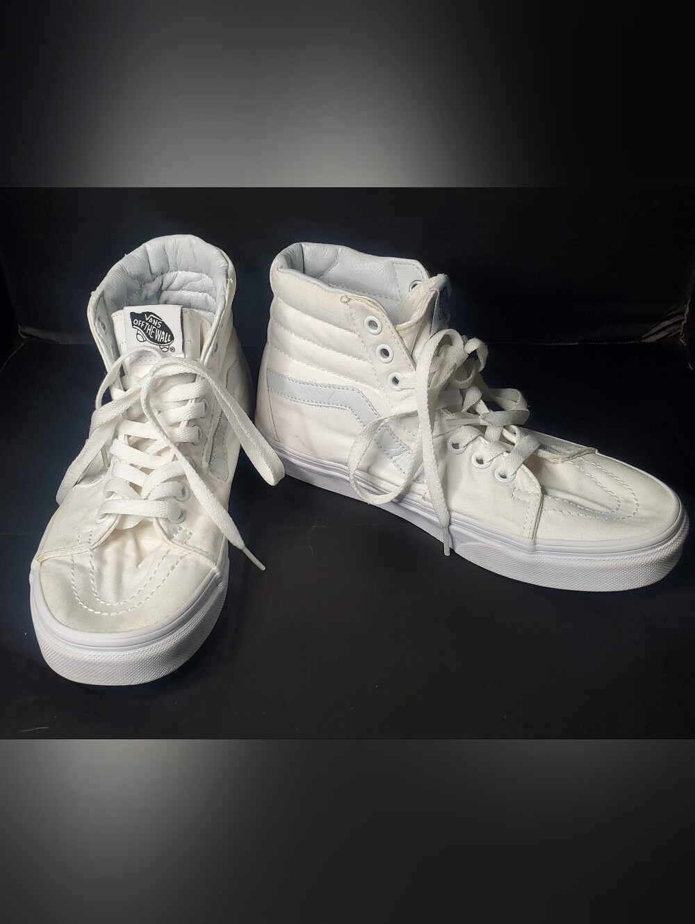 Vans Sk8-Hi High Top Sneakers in White - Women's 7.5 Mens 6